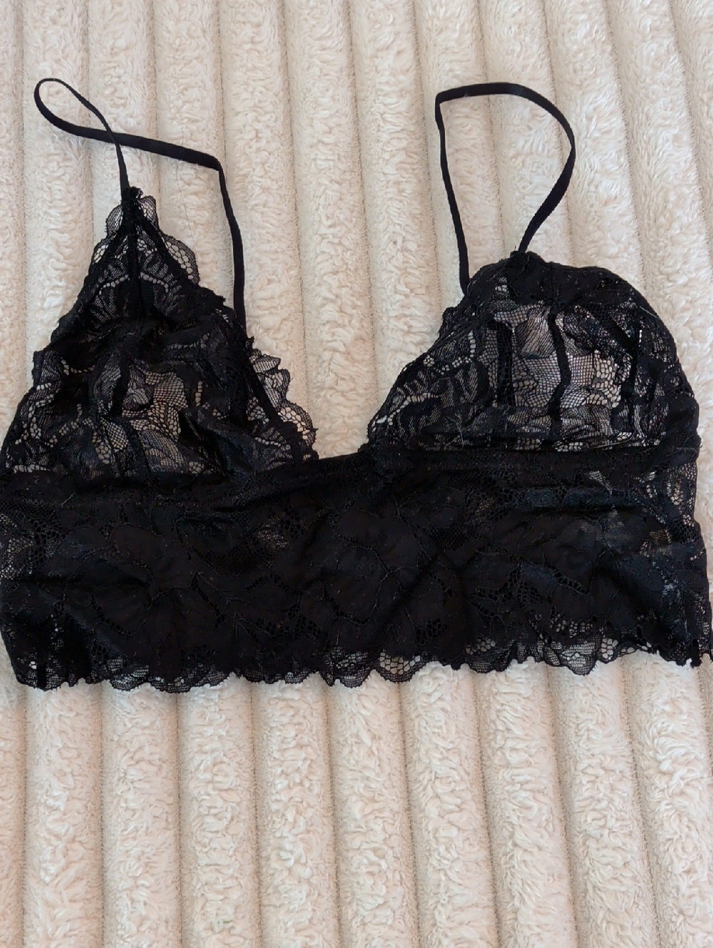 Free People Black Floral Lace Bralette